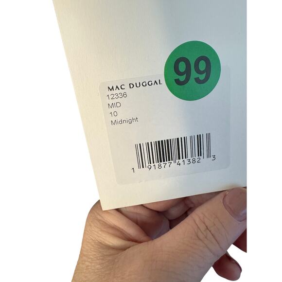 Mac Duggal NWT Sleeveless V-Neck Jersey Gown in Midnight Size 10 - Picture 6 of 8